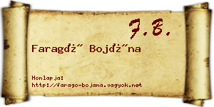 Faragó Bojána névjegykártya