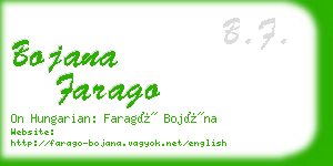 bojana farago business card